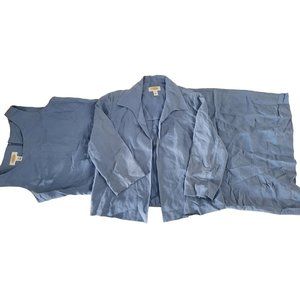 Talbots Light Blue Sheath Dress with Collared Jacket - Women's Size 4  - Back Sl